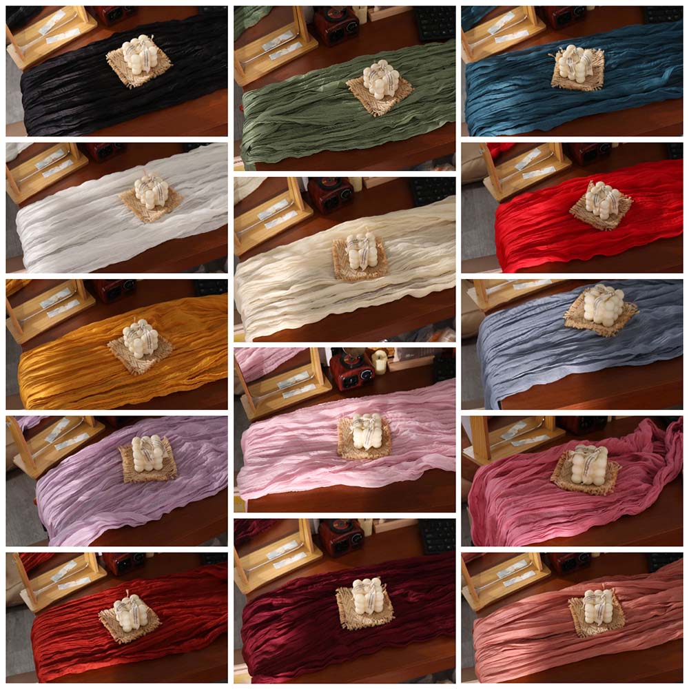 Vintage Table Runners 90x180/300cm Wedding Decoration Table Decor Gauze Tablecloth Party