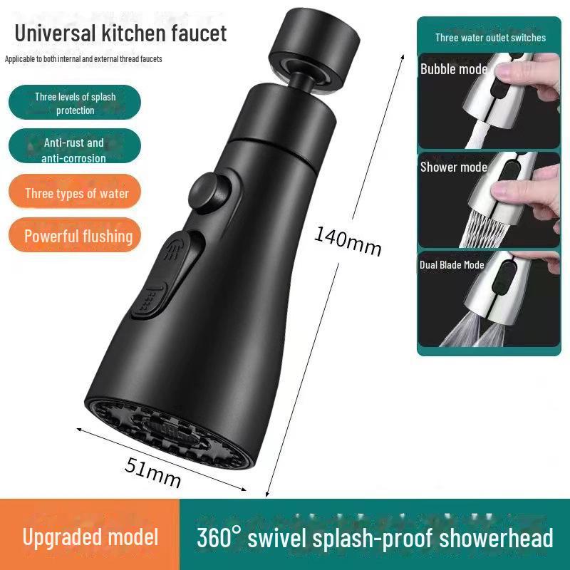 Spritzwassergeschützter Universal-Küchenhahn-Extender und Booster-Düse