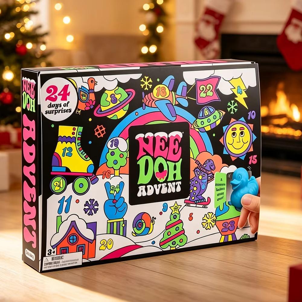 2026 NeeDoh Advent Calendar 24Pcs 3D PVC Fidget Doll Christmas Countdown Calendar Surprise New Year Gift Party Gift2