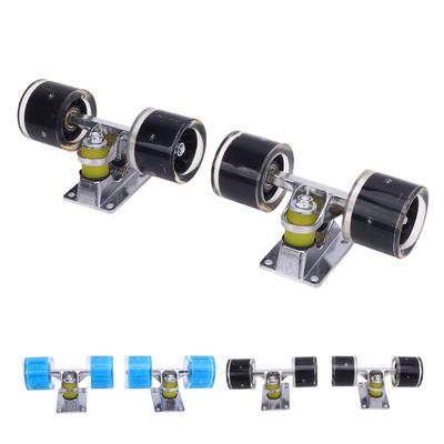Longboard Trucks Wheels Combo Set High Strength Replacement 1 Pair PU Aluminum Alloy Skateboard Trucks and Wheels for Cruiser