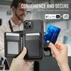 For iPhone 15 Case JEEHOOD J09 RFID Blocking Card Holder Leather Back Phone Cover Compatible with MagSafe