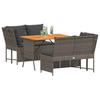 3 Piece Garden Sofa Set with Cushions Grey Poly Rattan