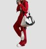 European & American Casual Zipper Cardigan Jacket & Sporty Drawstring Long Pants Women’s Two-piece Set