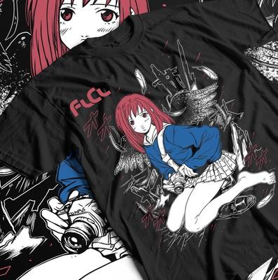 Maglietta Mamimi Samejima FlCL, Maglietta Anime Manga Retrò, Design a Strisce Colorate,