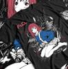 Mamimi Samejima FlCL T-Shirt, Retro Anime Manga Tee, Colourful Stripe Design,