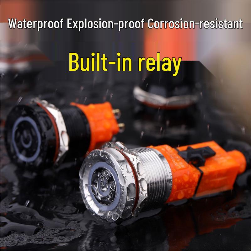 Blue Wave Spot High-End 19mm/22mm Stainless Steel Waterproof Touch Switch with Two-Color Light (12V/24V).