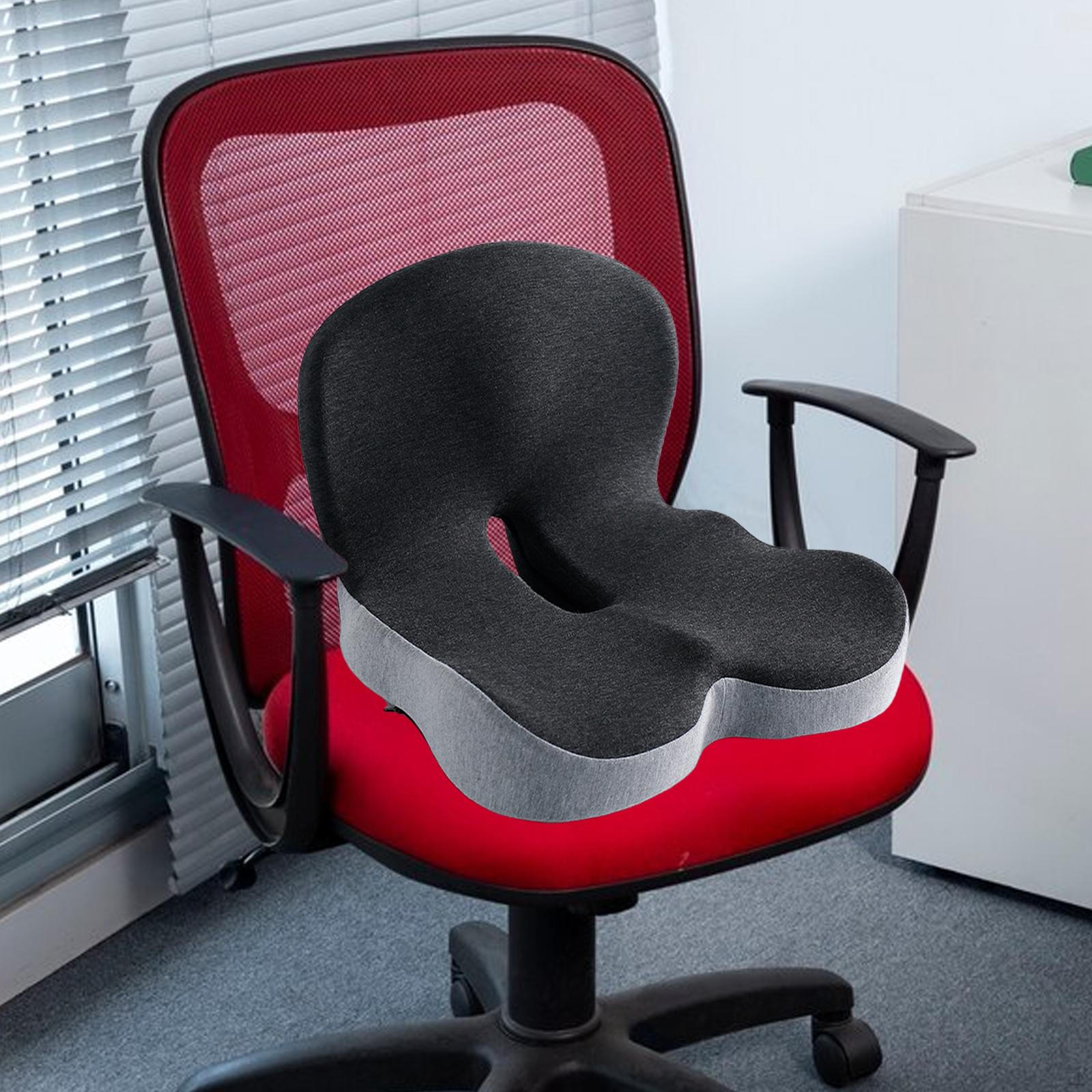 Подушка для стула Сиденье Спинка Поддержка спины Встроенная пена с эффектом памяти для пожилых Multi Gray 3350₽