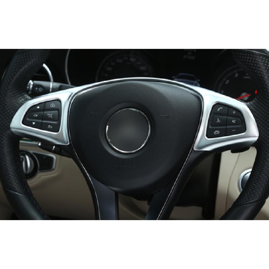 For 2016- Mercedes-Benz GLC Silver ABS Steering Wheel Decor Cover Trim 1PCS