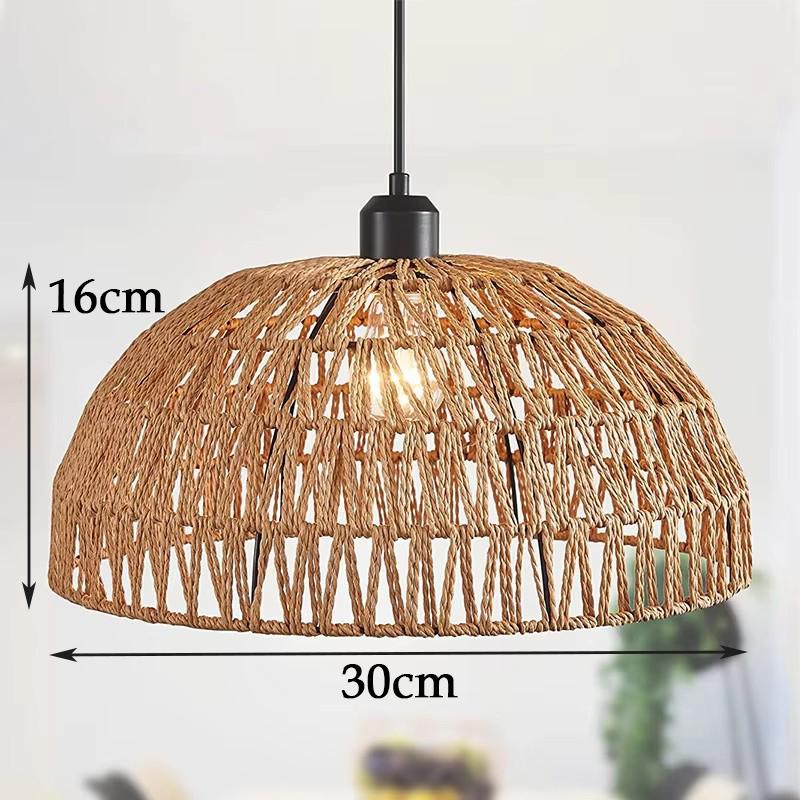 Newest Bamboo Pendant Lamps Ceiling Lights Rattan Wicker Lustre Hand Knit Braiding Suspended Home Dining Braided Decoration HOT