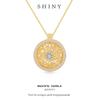 Ancient Sand Gold Diamond Inlaid Rotating Compass Pendant Sweater Chain Necklace for Women