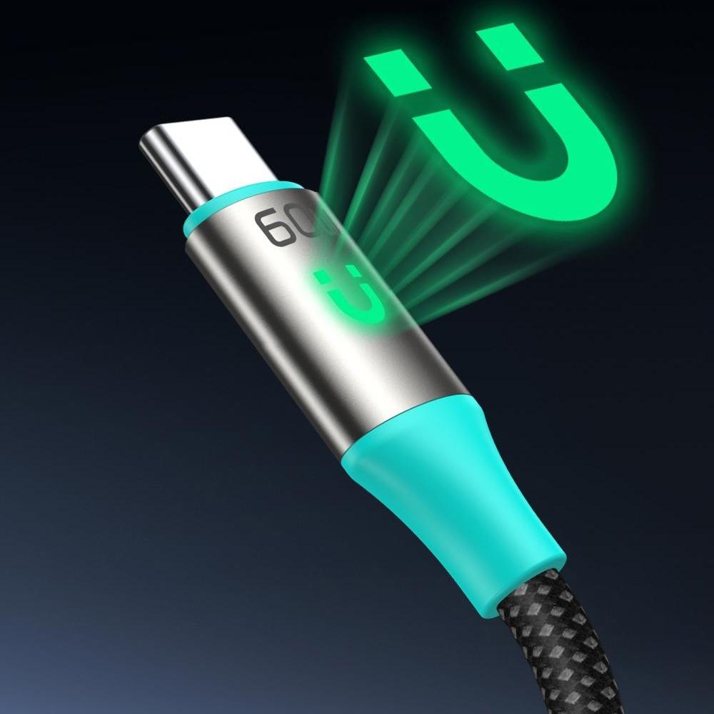 TOTU CB-22-CC 120cm USB-C To USB-C Data Cable 60W Fast Charging Smart Auto Disconnect Braided Cord