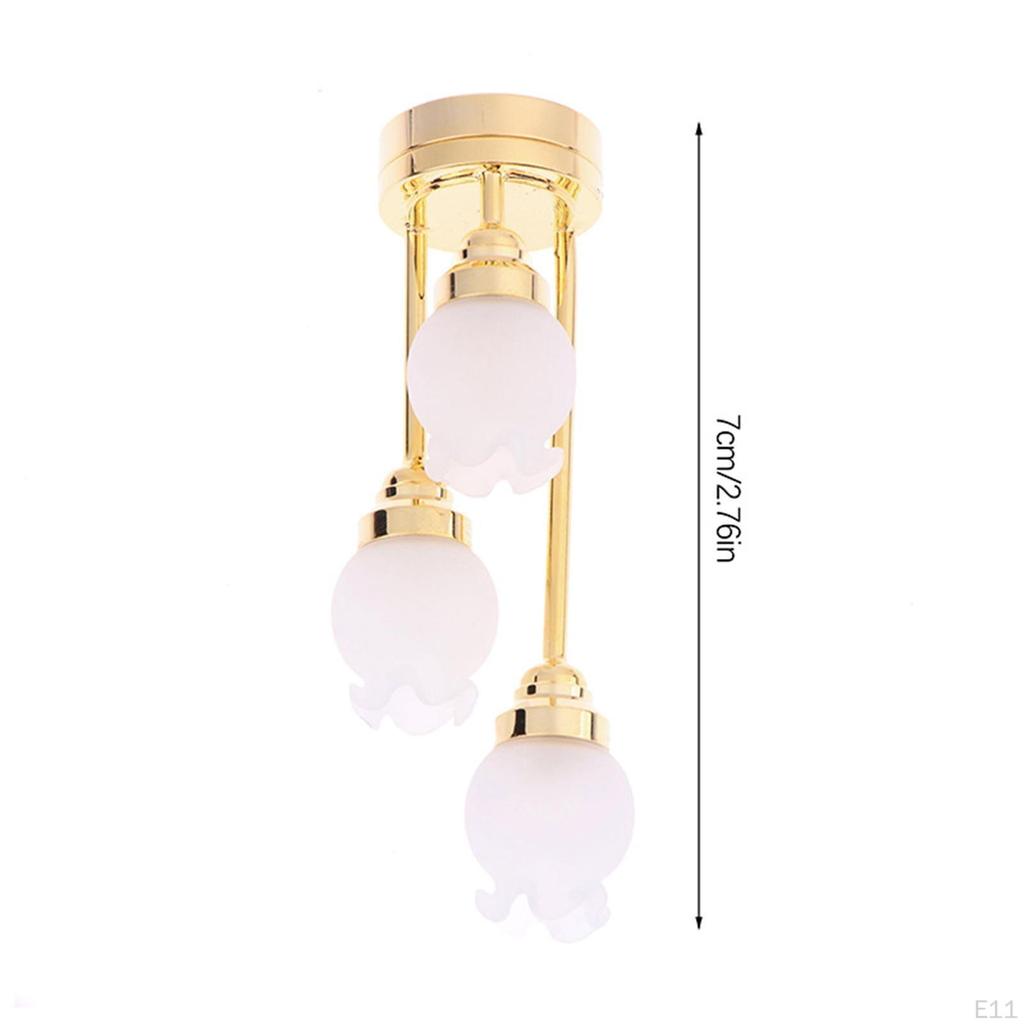 Dollhouse Chandelier Hanging Lamp Easy Installation DIY Supplies Handmade Miniature for