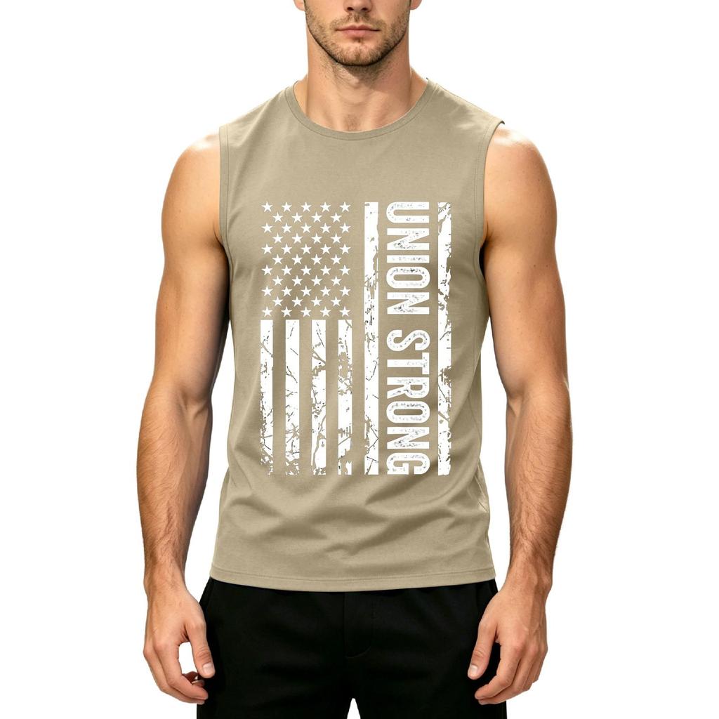 Men's Sleeveless Casual Tank Top Muscle Shirt Printed Graphic Crew Neck Summer Workout Gym Apparel for Outdoor Activities