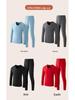 Herren Doppelseitiges Fleece Thermounterwäsche Set – Weich, Warm, Dick Einfarbig Rundhals für Herbst und Winter