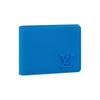 Solid Color Brand Logo Leather Wallet Men Wallets Bright-Blue M82272