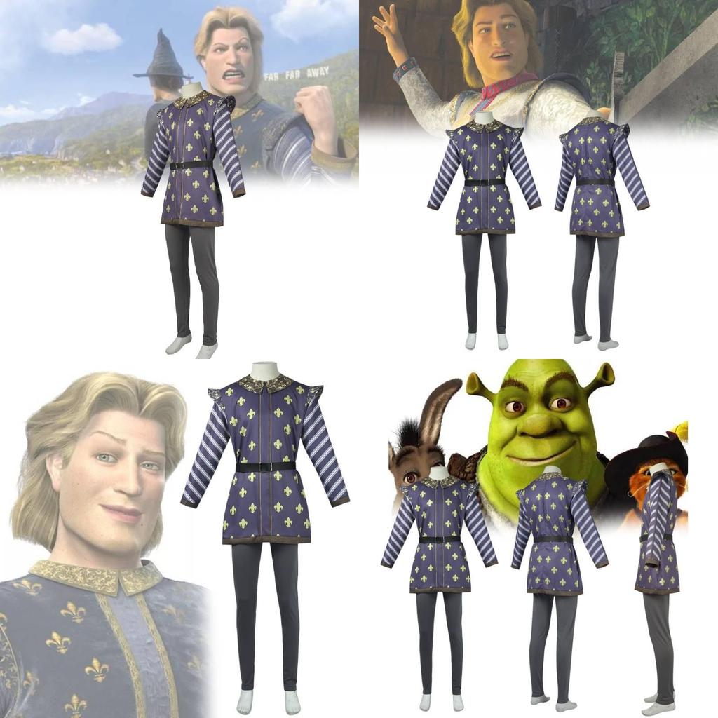 Shrek 3 Prince Charming Cosplay Costume Polyester Blend For Men 2024 Summer