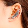 Huitan Vintage Blumen Ohrklemmen Ohrringe für Damen Antik Silber Farbe Fake-Piercing Knorpel Clip Ohrringe Ästhetischer Schmuck