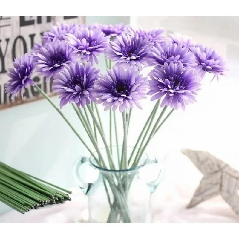 30/40cm Green Flower Stem Sticks DIY Floral Material Handmade Wire Stem Accessories Twist Bar Accessories