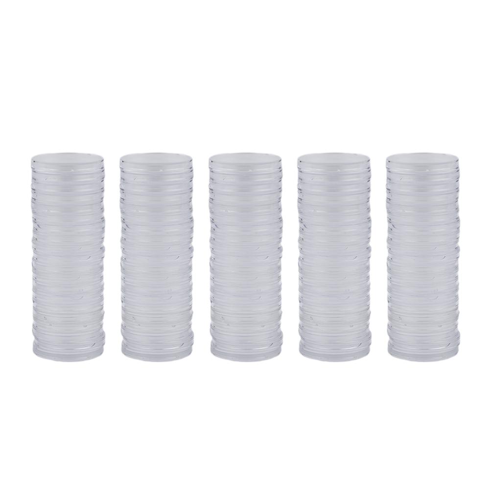 Plastic Round Coin Storage Capsules 100pcs with 41mm Diameter Double Protection Seal Design Against Moisture and Oxidation