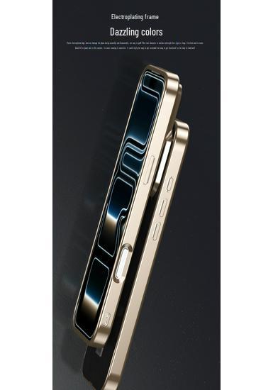 Electroplated Leather Phone Case for iPhone 17 Pro Max: Drop-proof, Oil-Wax Leather Texture, Compatible with iPhone 16