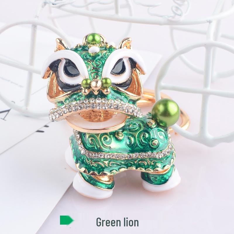 Chinese Lion Dance Keychain - Traditional Style Lion Charm