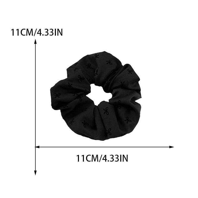 Bow Hair Rope Elegant Temperament Black and Gray Cloth for Women High Ponytail Hair Rope Fashion Girl Does Not Hurt The Hair