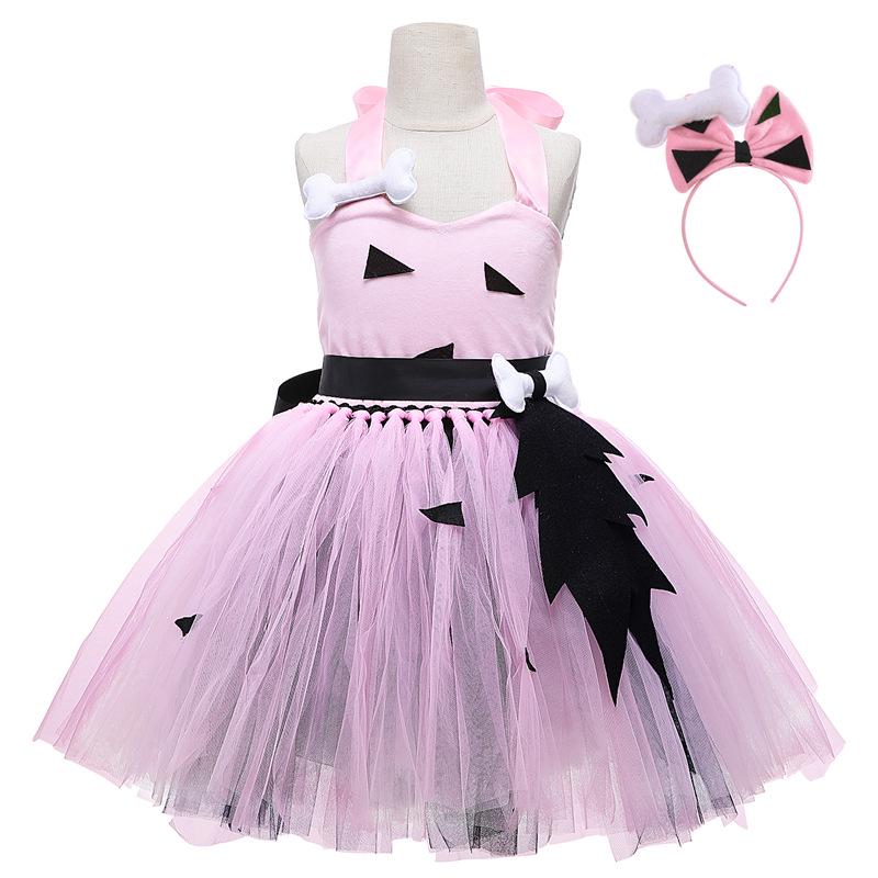 

Orange Gauze Skirt Crazy Primitive Man Halloween Costume Dress for Girls 2T (90-100cm) розовый