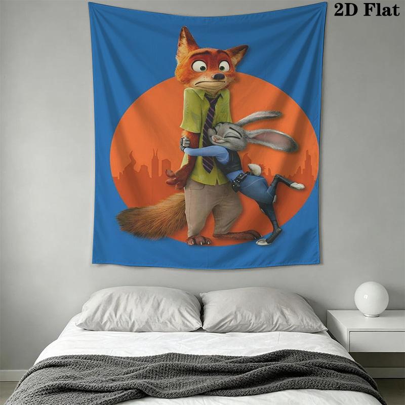 Zootopia Adventure Wall Tapestry Fashion Print Background Cloth Home Decor Atmospheric Background Cloth Work Of Art