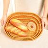 Khaki Bread Fruit Vegetables Basket Handwoven Restaurant Serving Tabletop Display Rattan Basket