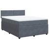 Vidaxl Letto Continentale Con Materasso, Grigio Scuro, 160X200Cm Velluto