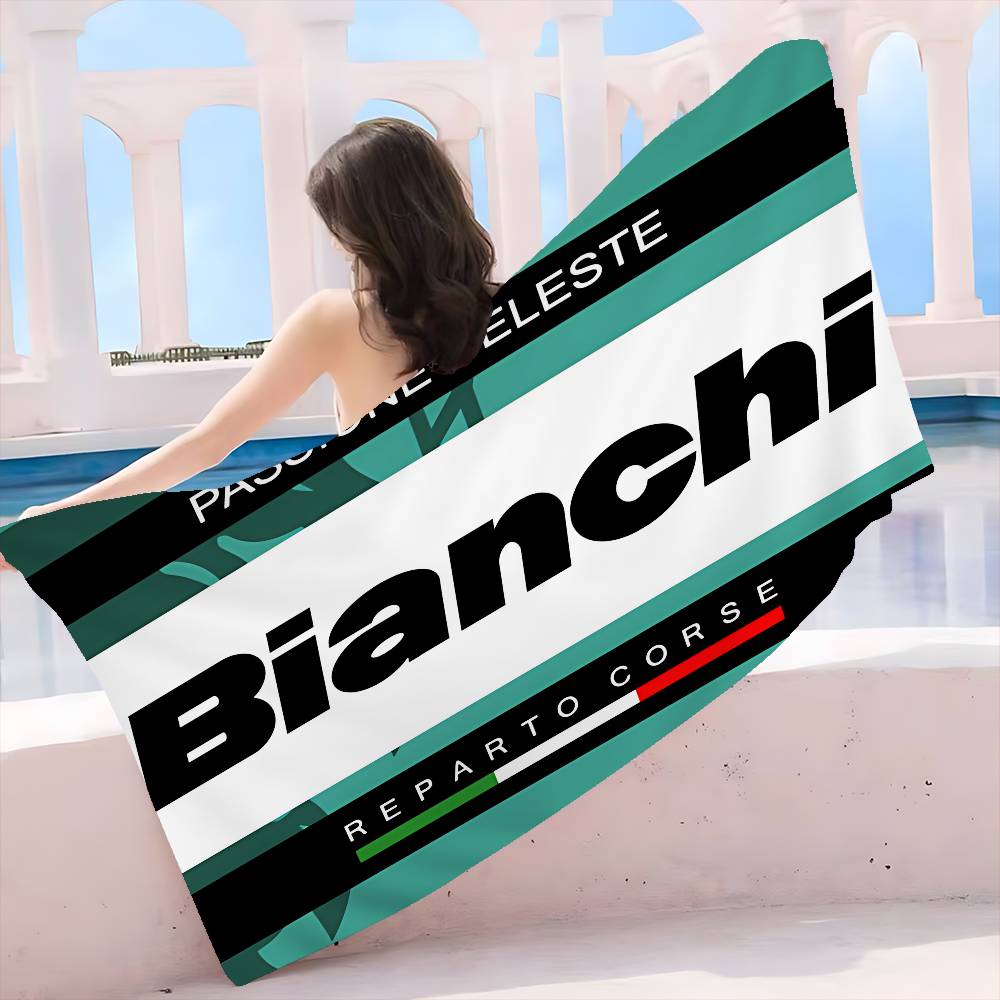 B-BianchiS Fahrradlogo Strandtuch Bunte Handtücher für Mädchen Mikrofaser Schnelltrocknend Sandfrei Strand Yoga Spa Fitnessstudio Pool
