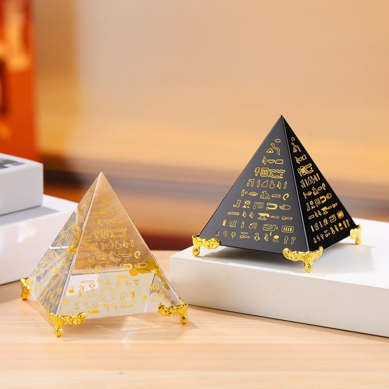 Scripture Ancient Egyptian Style Creative Pyramid Crafts Ornaments Quadrangular Prism Energy Tower Photography Props