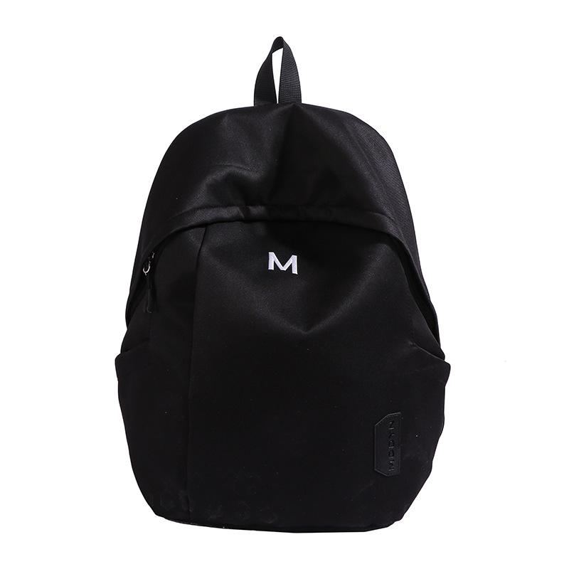 Schoolbag Korean version ins simple backpack women's high-value girl light travel backpack solid color new student schoolbag