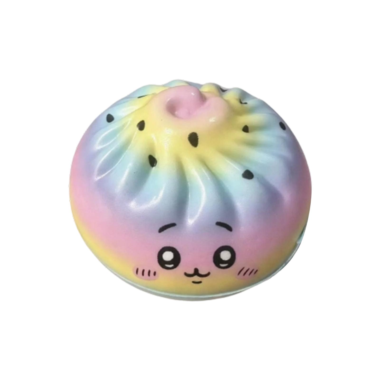 

Squishy Slow Rising Bun Stress Relief Toy with Steamer Basket Simulation Soft Squeeze Sensory Toy for Adults and Kids Durable Material One Size