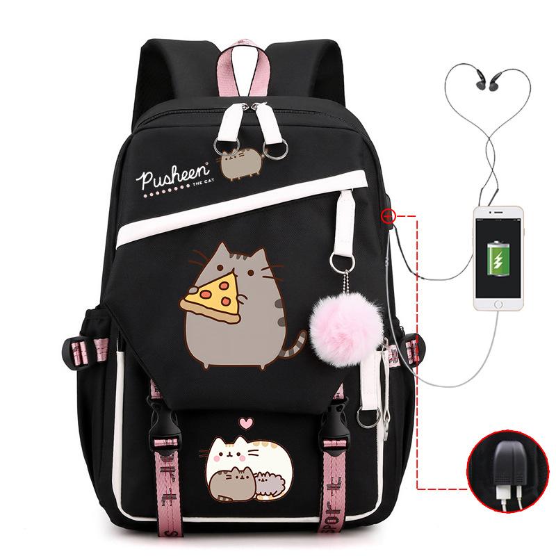 Süßes Cartoon-Muster Großer Rucksack Outdoor-Reisetasche Schulrucksack für Grund- und Sekundarschule Lässiger Rucksack