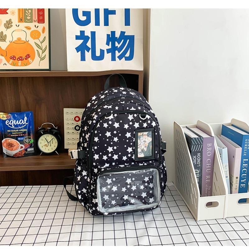 

Korean version ins new high-value, fresh, sweet and cute star bar pain bag, light backpack for junior high school students