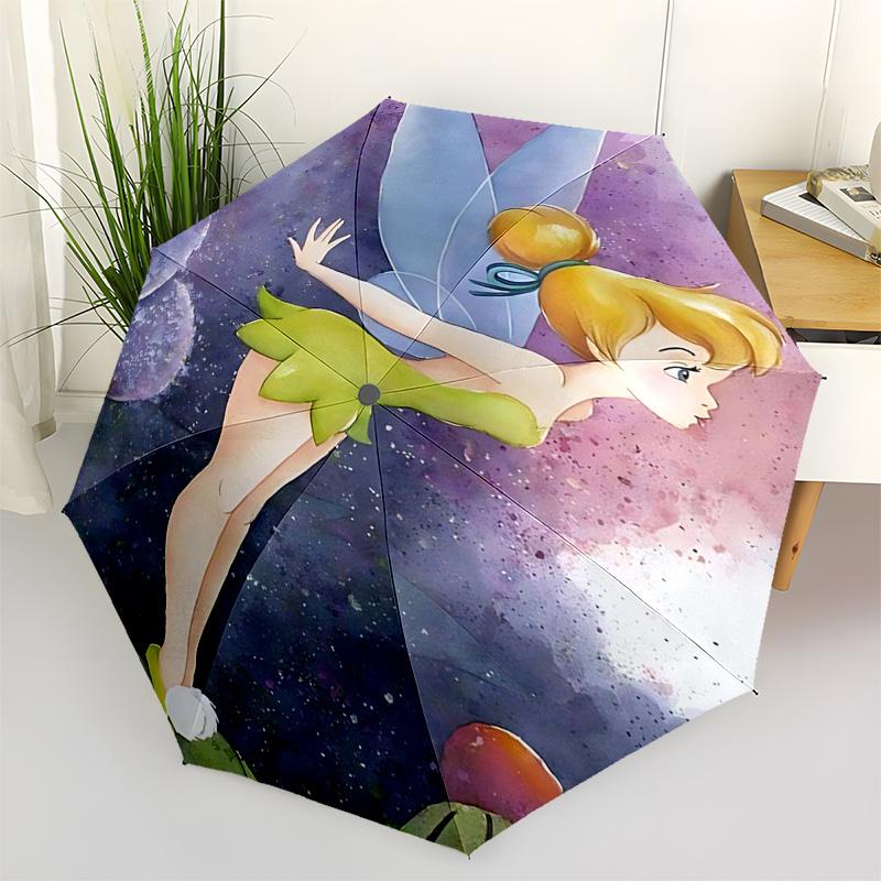 

Tinker bell Themed Travel Umbrella-8 Ribs Automatic Opening and Closing, Portable Folding Design, Compact and Stylish Umbrella