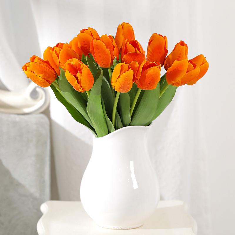 3Pcs Simulation Multicolor Home Decor 13.78 Inch Tulips for Outdoor Courtyard Patio Garden Decoration