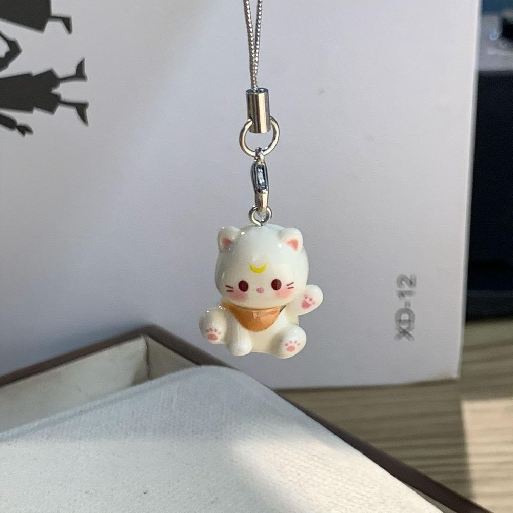 

DIY Waving Cat Keychain Cartoon Cat Couple Keychains New Cute Keychain Home Desktop Decoration бежевий