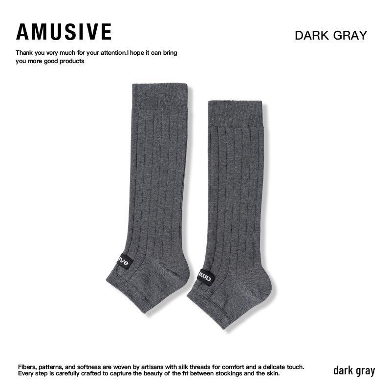 

AMUSIVE Sun Protection Women s Ballet-Style Calf Sleeves with Vertical Stripes - Footed Leg Warmers Mid-Calf Socks. One Size темно-сірий