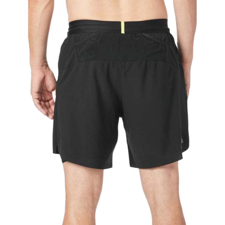 HOKA ONE ONE Solid Color Outdoor Mid Waist Elastic Casual Shorts Men shorts Black 1151080-BLK