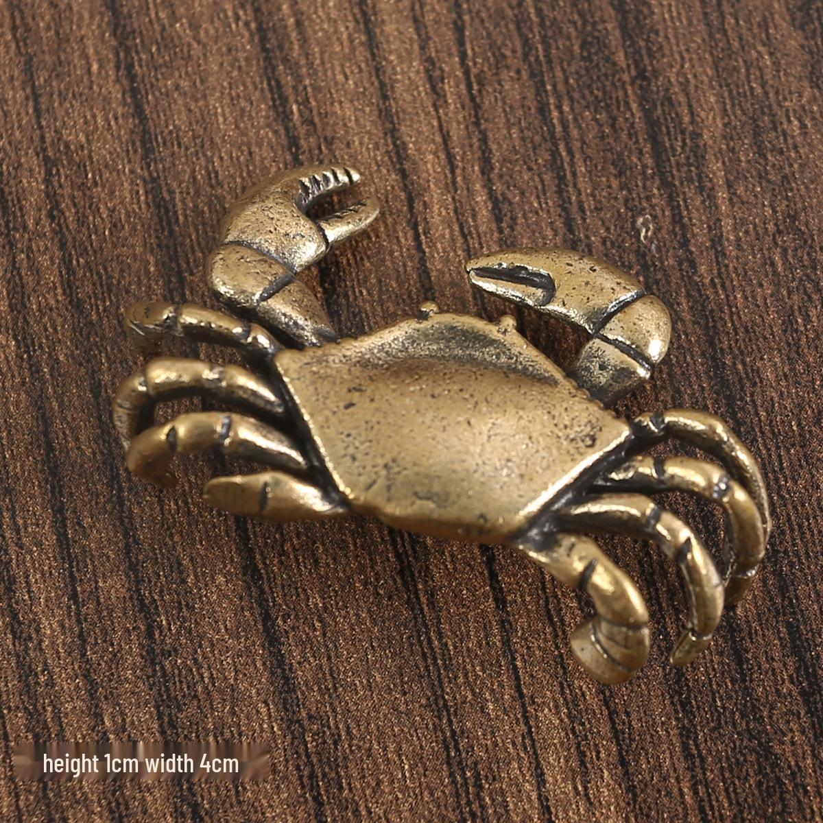 

Solid Brass Crab Ornament: Retro Fortune Tea Pet for Home or Office Decor