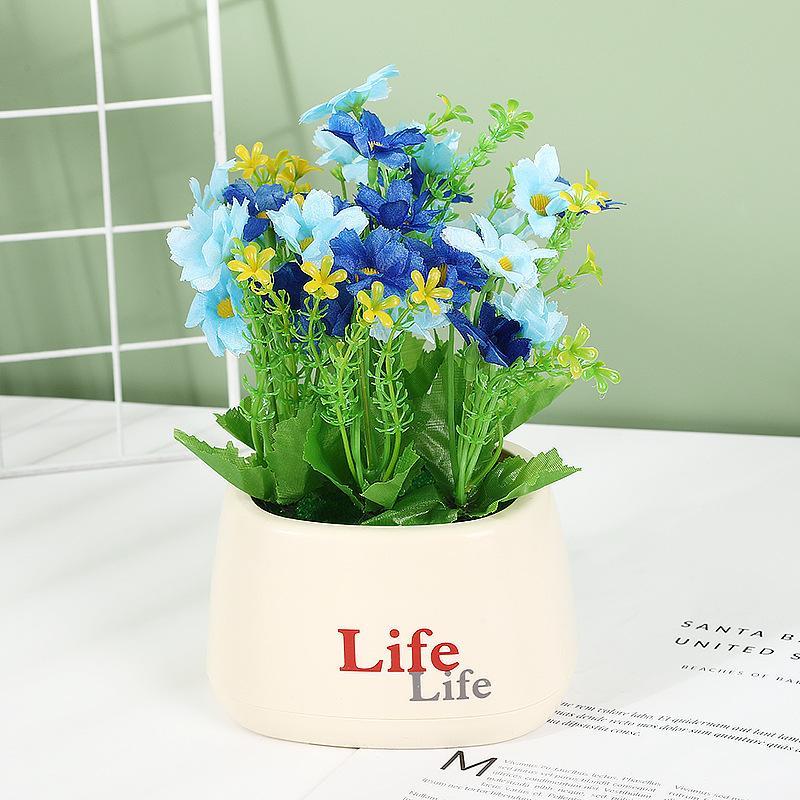 Artificial Potted Flowers No Wilting Needed Vibrant Multicolor Blooms Realistic Fake Plants for Home Office Desk Decor