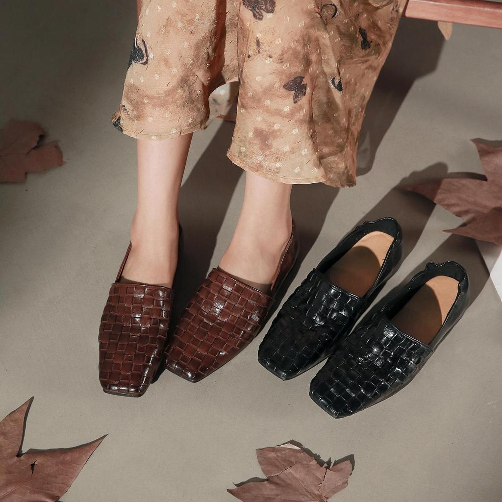 Women's Korean Style Washable Cowhide Loafers: Soft Leather Mary Janes for Mother's Day