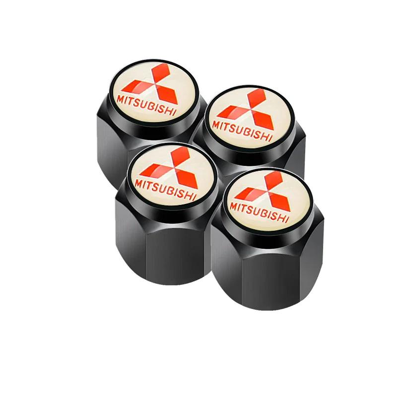 4pcs Alloy Car Tire Valve Caps Wheel Stem Air Covers for Mitsubishi Logo ASX Ralliart Outlander Lancer Pajero Eclipse Galant EVO