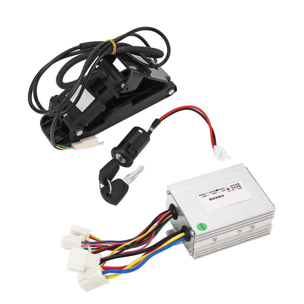 24V 500W Speed Motor Controller and Throttle Pedal with Lock Keys for Electric Bike Scooter