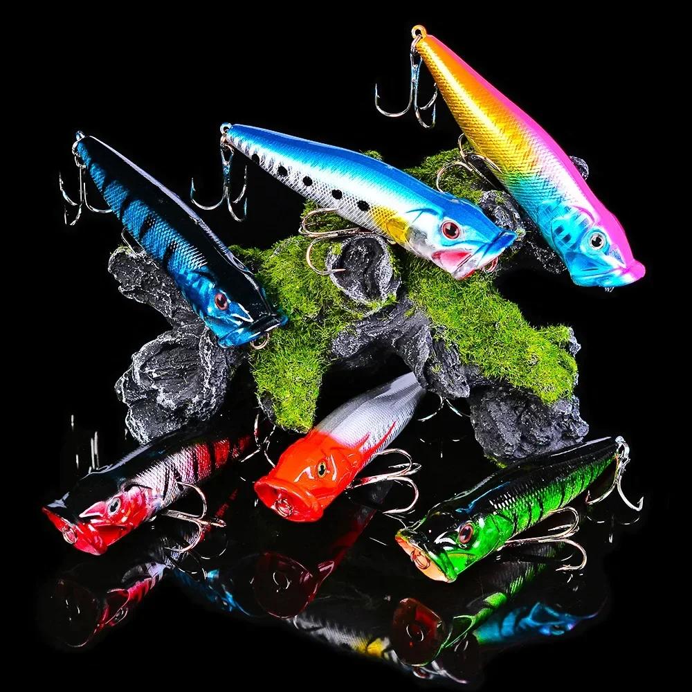 Hot Selling Popper Lure Fishing Tackle Bait Tools Topwater Hard Lure for Bass Trout Saltwater Freshwater Fishing Accessories