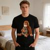 Koszulkę z krótkim rękawem Monkey Punch z okrągłym dekoltem, casualową koszulkę z uroczym wzorem małpy i orangutana, dla mężczyzn i kobiet, do noszenia na co dzień na ulicy