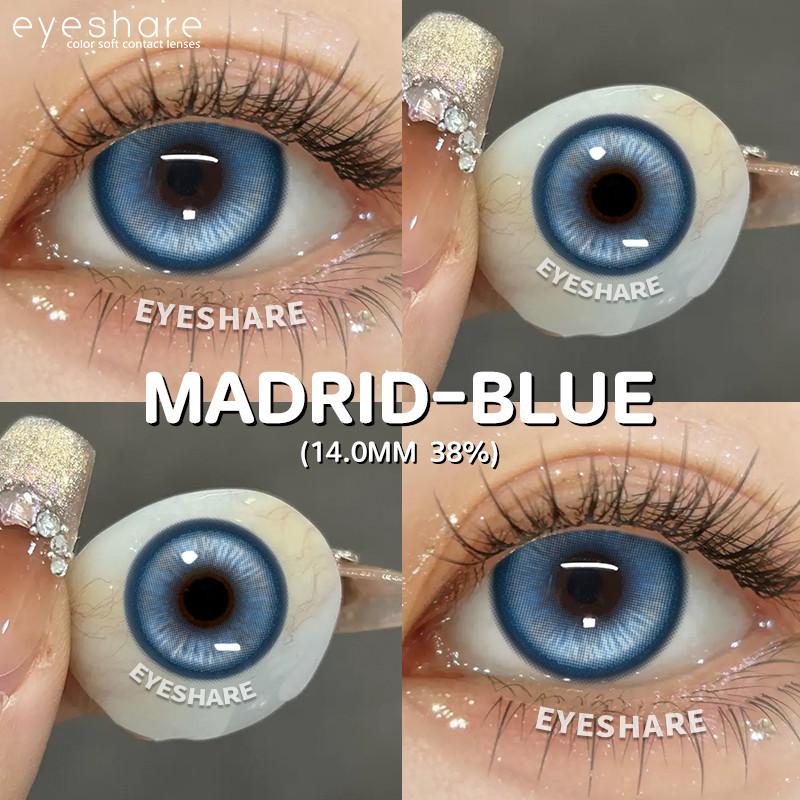 Eyeshare 1 Pair Blue Cosplay Contact Lenses for Eyes Blue Hot Anime Cosplay Lens 14.0~14.5mm Halloween Makeup Lens