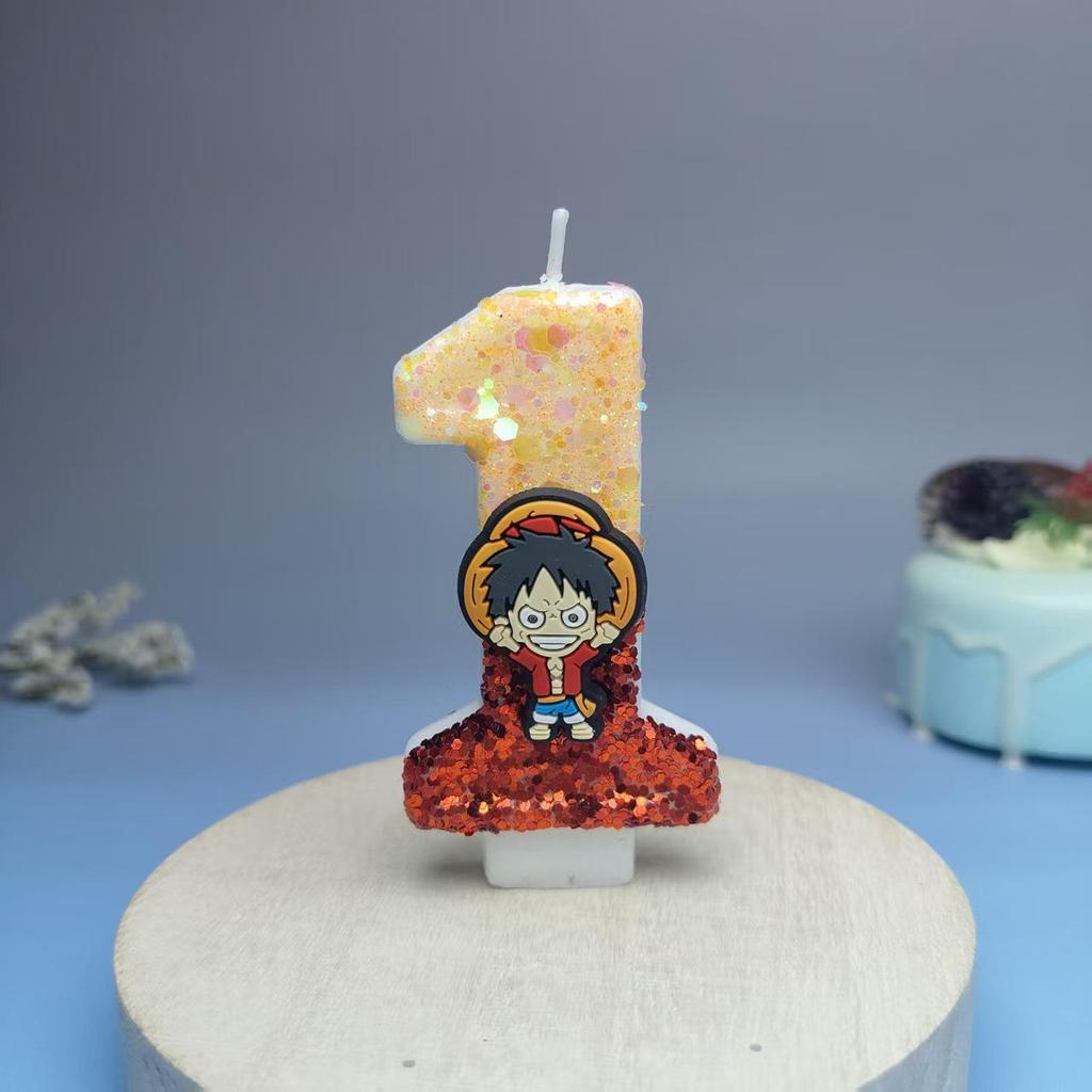 Cartoon Birthday Number Cake Candles - Handmade Decorations